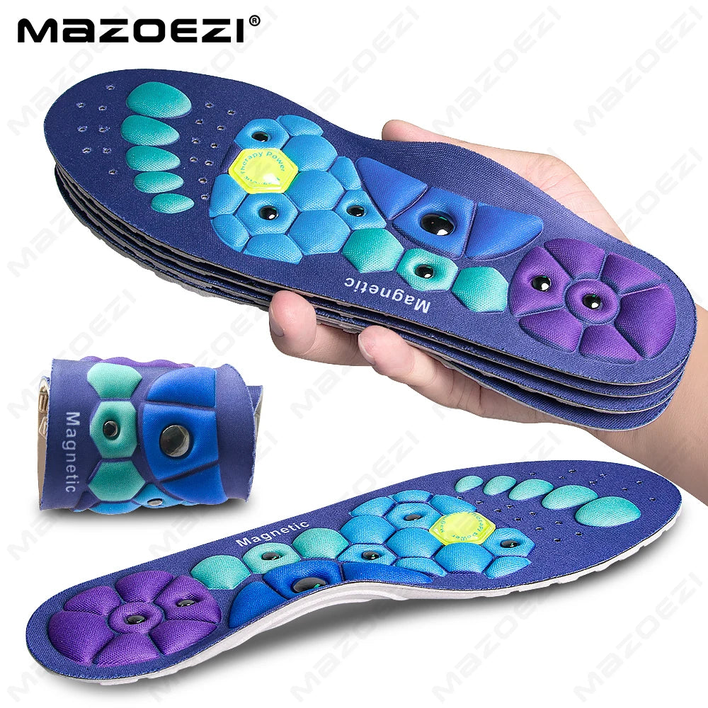 Sport Magnetic Therapy Massage Insoles for Shoes Foot Acupressure Soft Shock Absorption Deodorant Running Unisex Orthopedic Pads