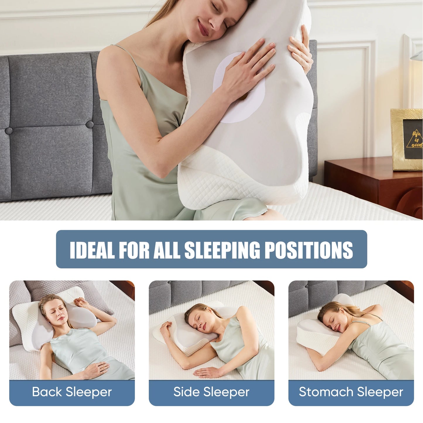 2-in-1 Memory Foam Cervical Pillow for Neck Pain Relief