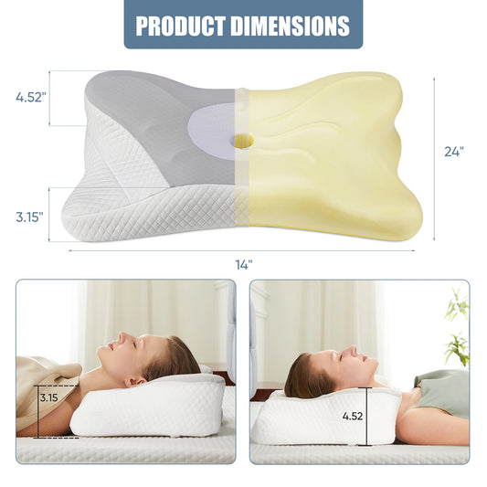 2-in-1 Memory Foam Cervical Pillow for Neck Pain Relief