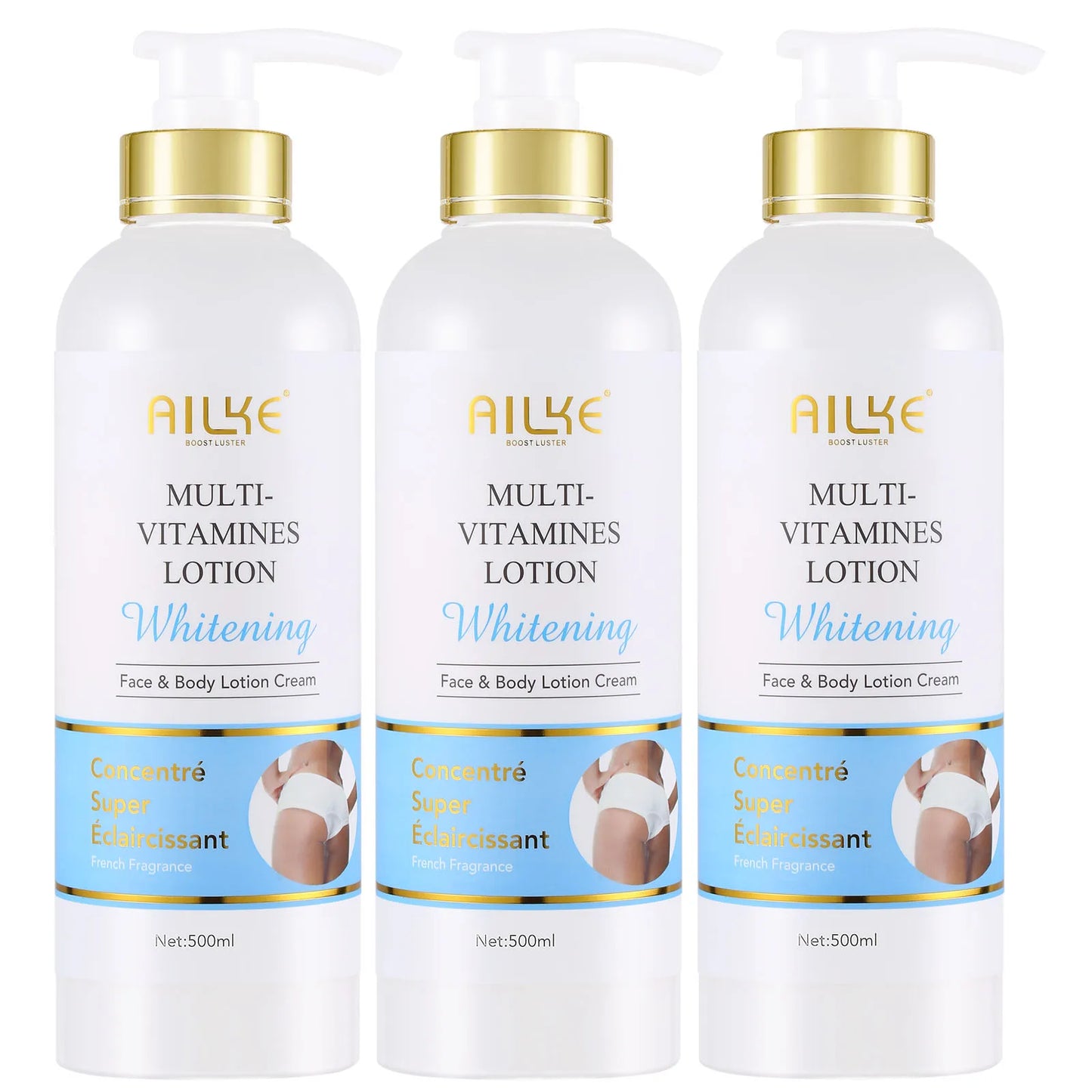 AILKE Multi Vitamin Brightening Body Lotion, Clean Skin With Vitamins A,E,B3,B5, Increase Radiance, Smooth, Moisturizer Cream