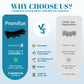Comparison chart between Promifun toe separators and other options on a blue and white background.