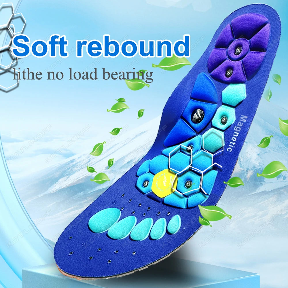 1 Pair Acupressure Foot Insoles for Men Women Orthopedic Gel Magnetic Shoe Inserts Magnet Technology Support Insole