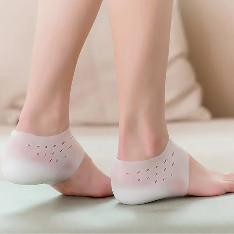 Invisible Height Increase Silicone Socks Gel Heel Pads Orthopedic Arch Support Heel Cushion Insoles Foot Massage Pad Unisex