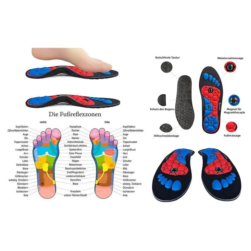 Magnetic Massage Insoles For Foot Acupressure Therapy Reflexology Pain Relief Health Massager Arch Support Shoes Soles Inserts