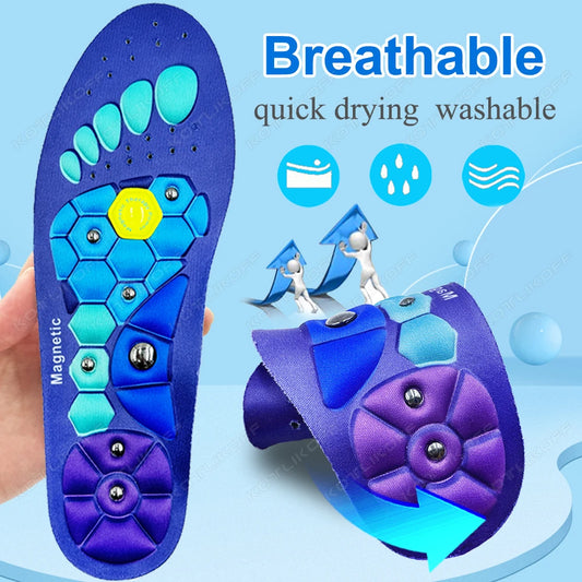 1 Pair Acupressure Foot Insoles for Men Women Orthopedic Gel Magnetic Shoe Inserts Magnet Technology Support Insole