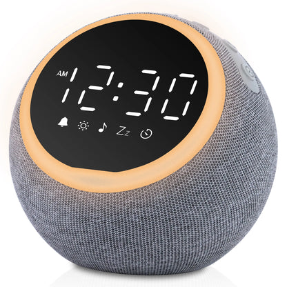 White Noise Sound Machine Alarm Clock with Night Light, 25 Soothing Sounds, 5W Stereo Speaker, SleepTimer, Dimmable Clock